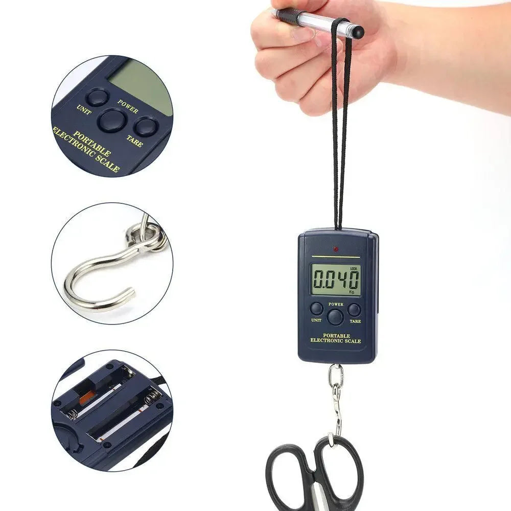 Portable Digital Luggage Scale 40kg – LCD Electronic Hanging Weight Scale for Suitcases, Travel Bags & More