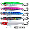 PROBEROS 5Pcs 3D Eyes Metal Jig Lure 10g 15g 20g 30g 40g 60g Bionic Bait Saltwater Shore Casting Fishing Lure Fishing Tackle
