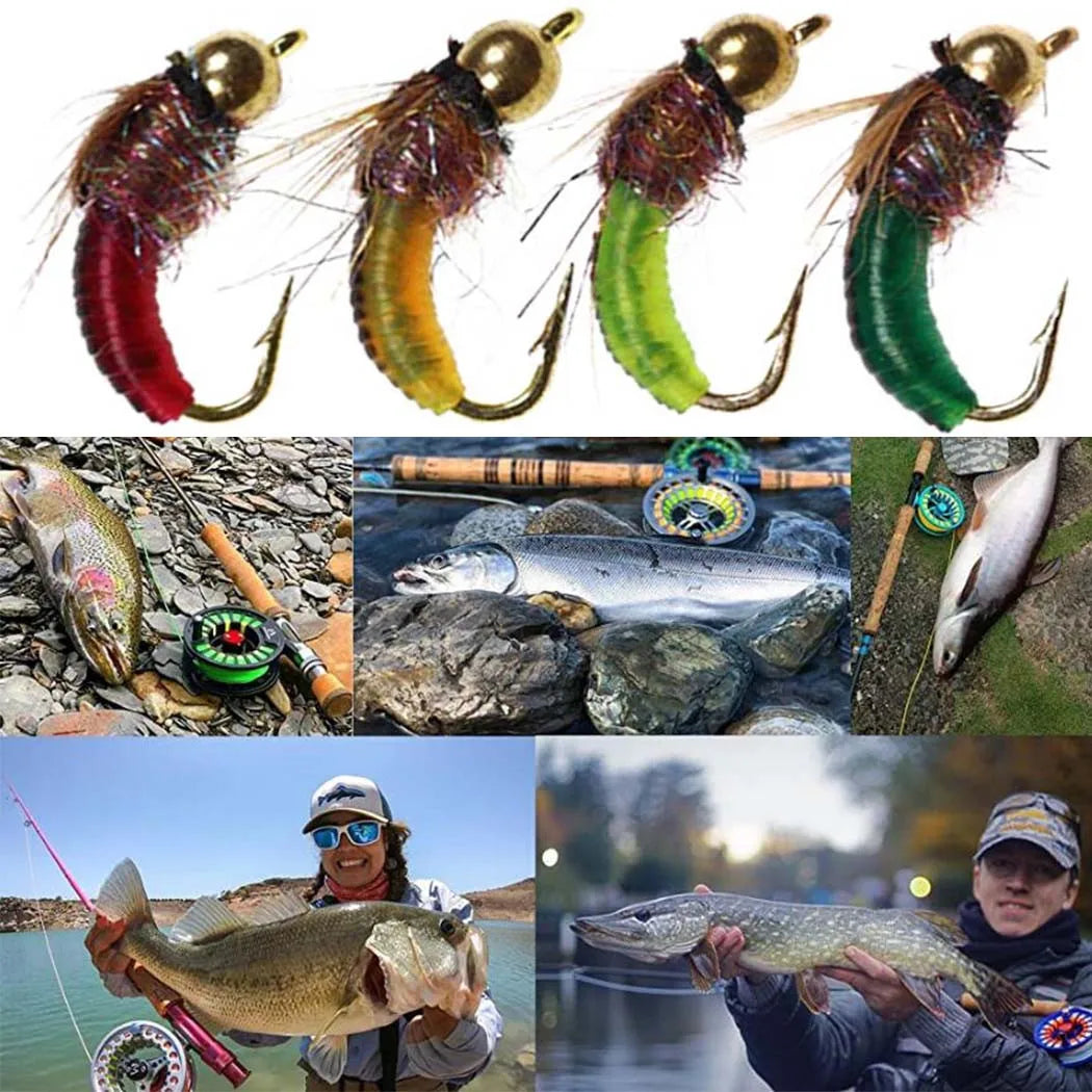 114pcs with Dry/Wet Flies Fly Fishing Flies Kit Fly Assortment Trout Bass Fishing with Fly Box