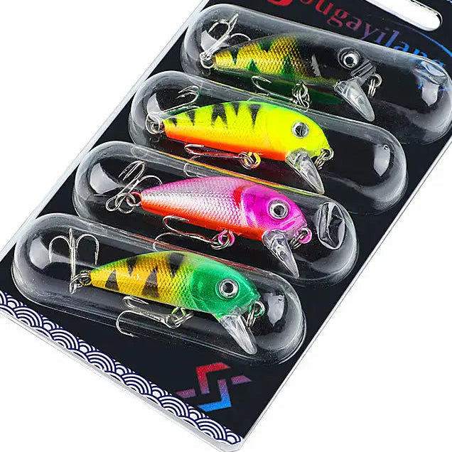 Fishing Bait Set 4PCS Wobbler Anti-corrosion Hook Bass Fishing Lure for Sea Carp Fishing Tackles De Pesca