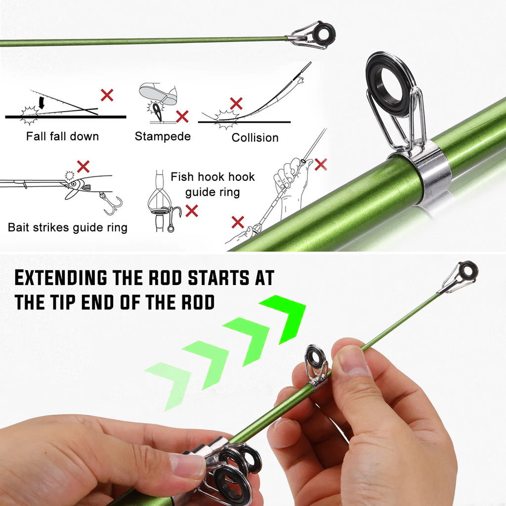 Sougayilang 4 Colors Telescopic Fishing Rod 1.8m-3.3m Glass Fiber EVA Handle Travel Spinning Fishing Pole Max Drag 5kg Pesca