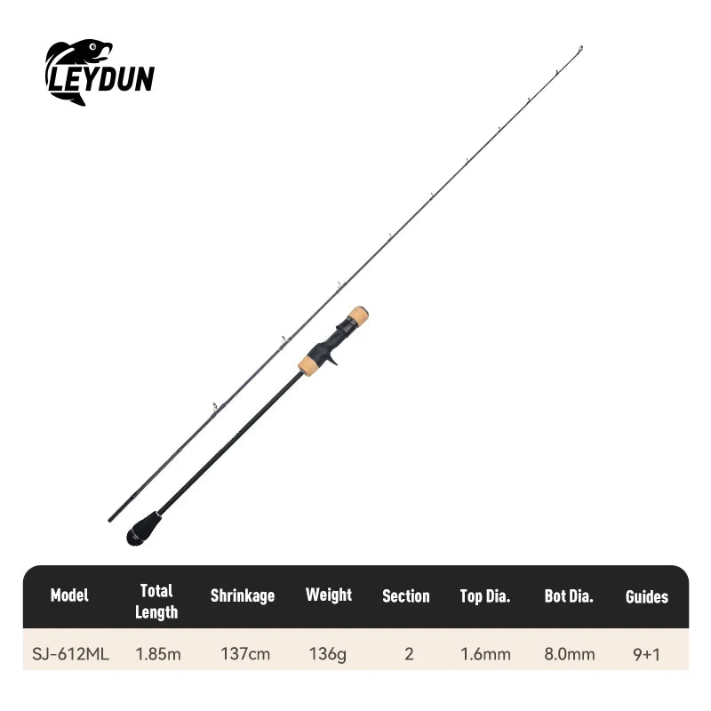 LEYDUN Rang’s SJ Slow Jigging Fishing Rods ML M MH XH 1.85m Saltwater Boat Casting Rod High Carbon Sea Boat Pole Light Rod