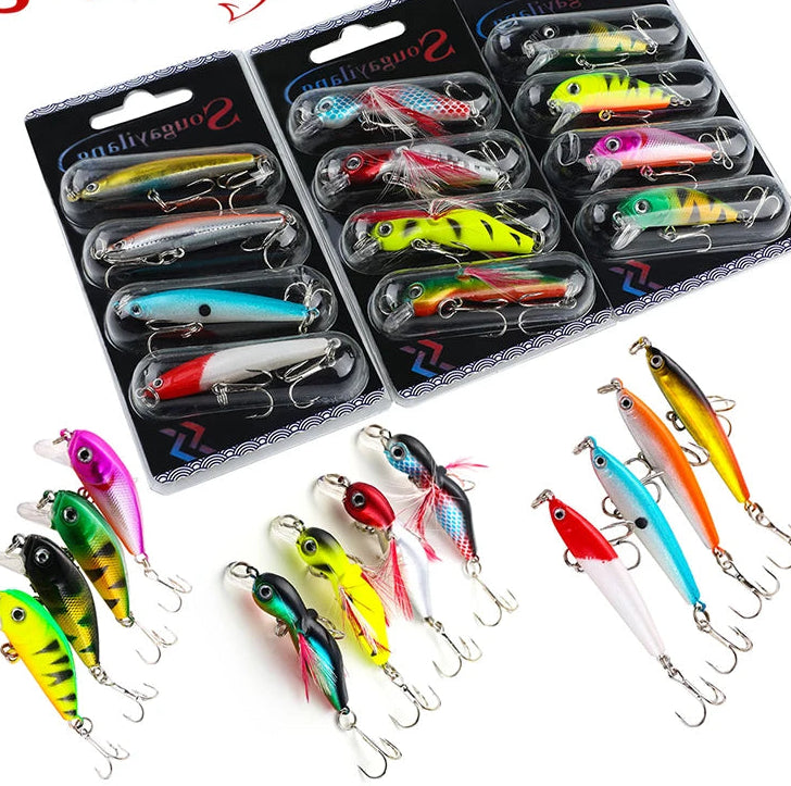 Fishing Bait Set 4PCS Wobbler Anti-corrosion Hook Bass Fishing Lure for Sea Carp Fishing Tackles De Pesca
