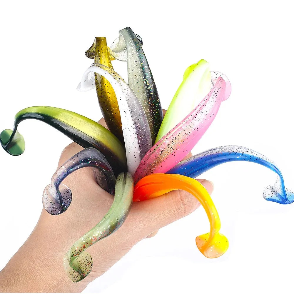 10Pcs/Bag 70mm 90mm 120mm Swim Bait Lure Soft Plastics 2 Inch Saltwater Paddle Tail Swimbait
