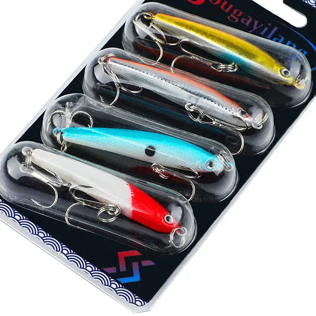 Fishing Bait Set 4PCS Wobbler Anti-corrosion Hook Bass Fishing Lure for Sea Carp Fishing Tackles De Pesca