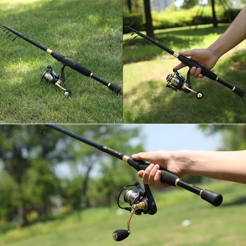 1.6-2.4m  Fishing Rods Telescopic Ultralight Weight Spinning Casting Carbon Pole Fishing Accessories Lure Weight