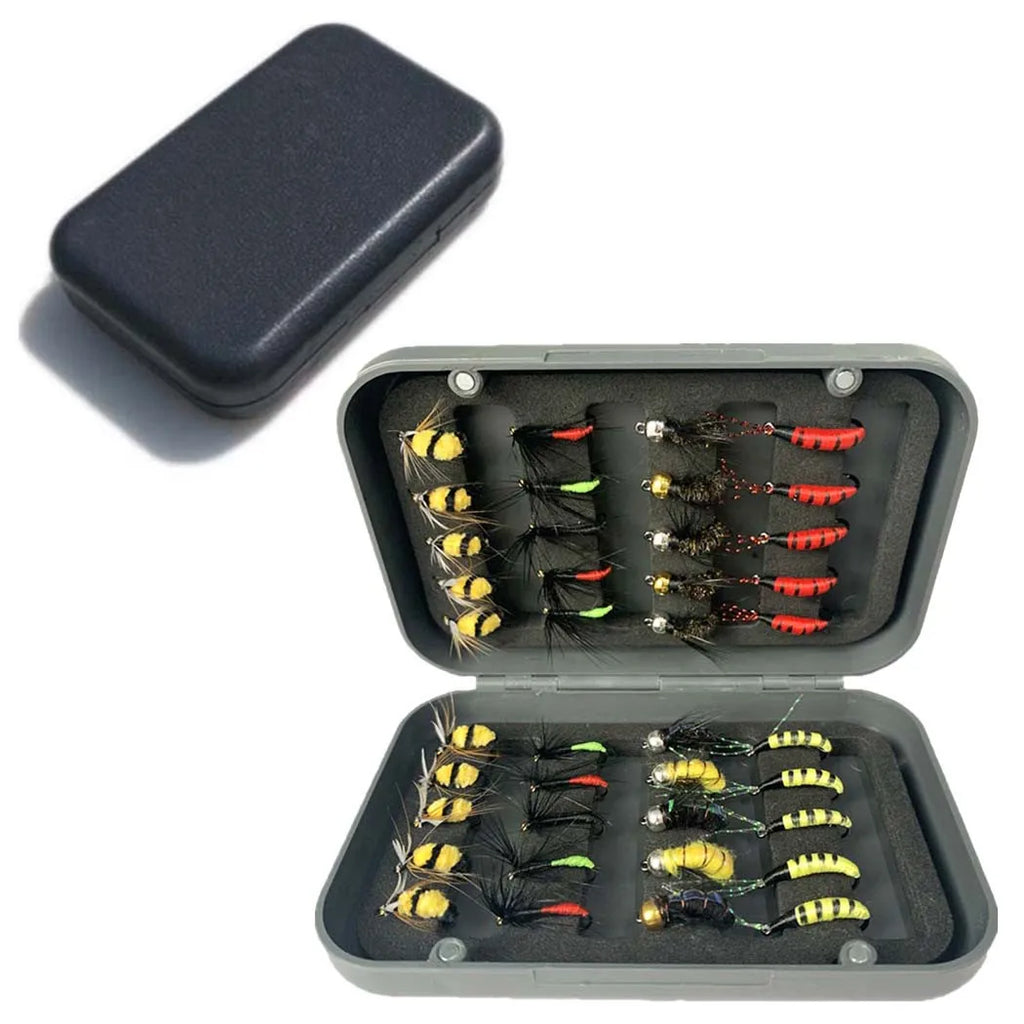 114pcs with Dry/Wet Flies Fly Fishing Flies Kit Fly Assortment Trout Bass Fishing with Fly Box