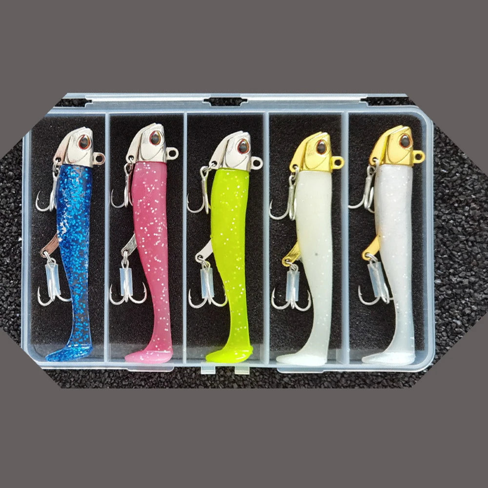5pcs 24g/105mm Artificial soft Bait Lumious/Glow Mackerel Sea Bullet Bass Snapper Fishing Lure Wobblers Swimbait Jigging Baits