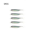 5Pcs opp 7cm 2.2g Jighead Worms T Tail fish Fishing Lures Rainbow Color  Fishing Bait Long-Range Freshwater and Saltwater Lure