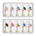 10pcs/Set Spinner Lure 10 Colors with Treble Hook Metal Spoon Lure Hard Fishing Lure with Fishing Tackle Box
