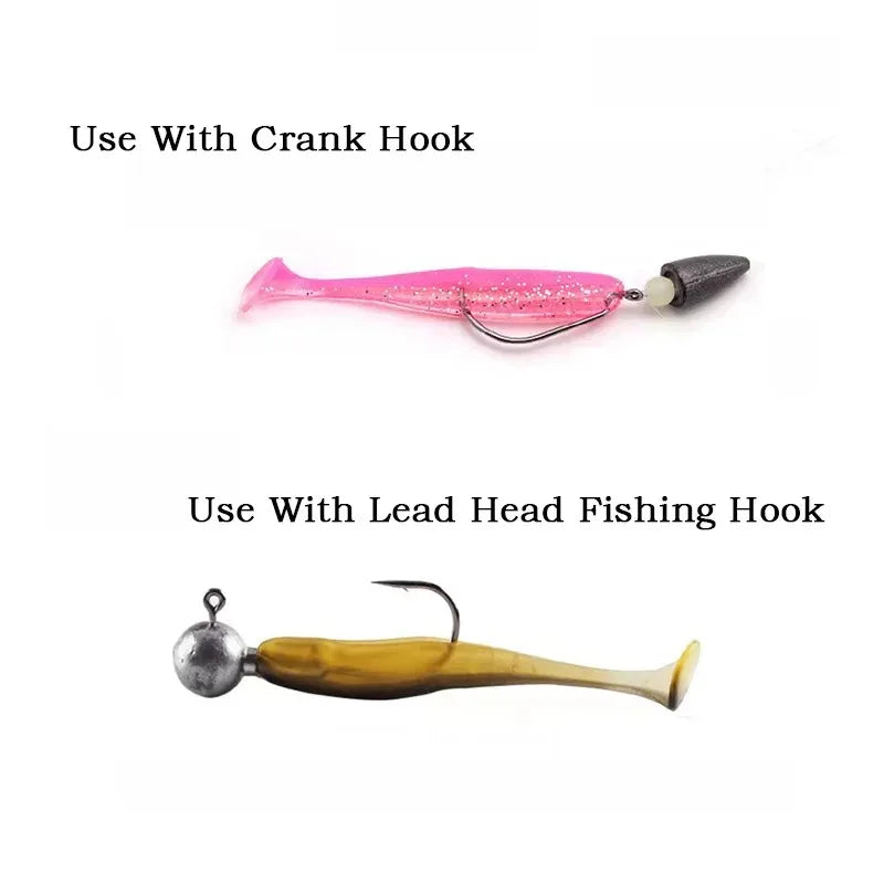 10Pcs/Bag 70mm 90mm 120mm Swim Bait Lure Soft Plastics 2 Inch Saltwater Paddle Tail Swimbait