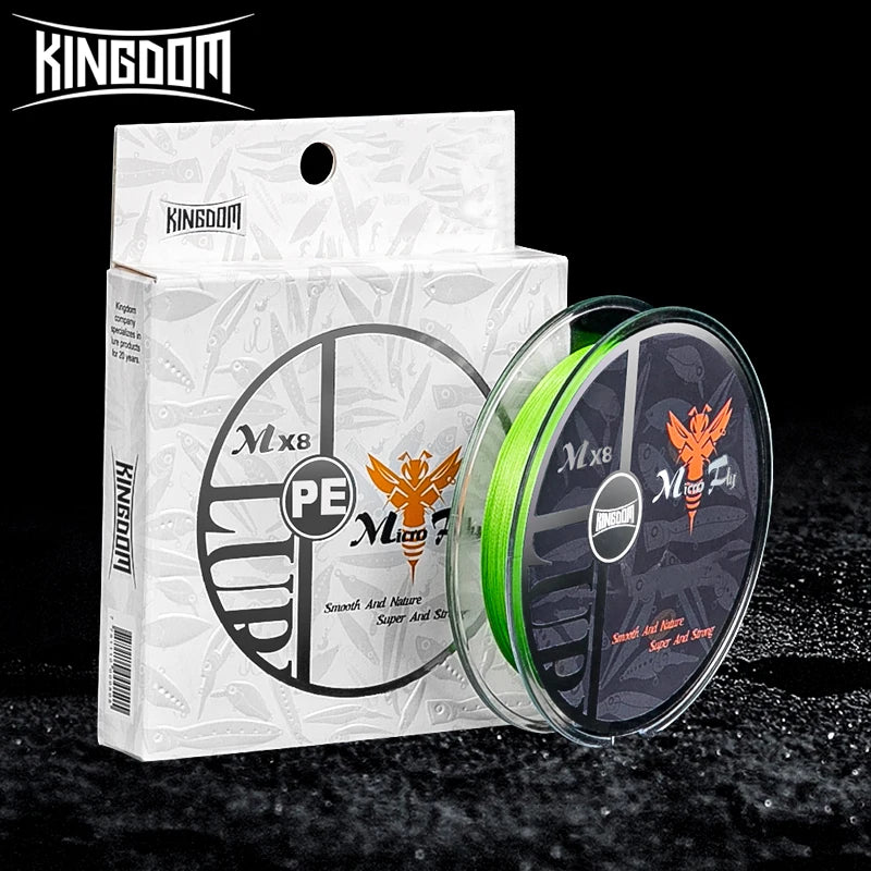 Kingdom Micro Fly 100M 150M Braid PE Fishing Line 4 Strand 0.2#/0.4#/0.6# 9-12LB Far Casting Distance Super Stiff&Strong PE Line