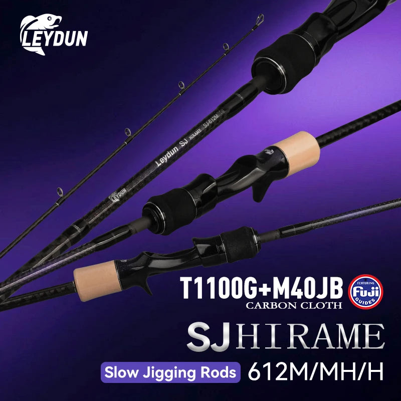 LEYDUN 2026 SJ HIRAME Slow Jigging Fishing Rods 612M MH H 1.85m T1100 Saltwater Boat Casting Rod Sea Boat Pole Fishing Rod