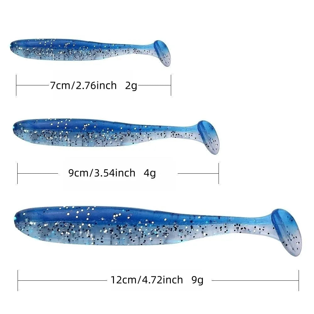 10Pcs/Bag 70mm 90mm 120mm Swim Bait Lure Soft Plastics 2 Inch Saltwater Paddle Tail Swimbait