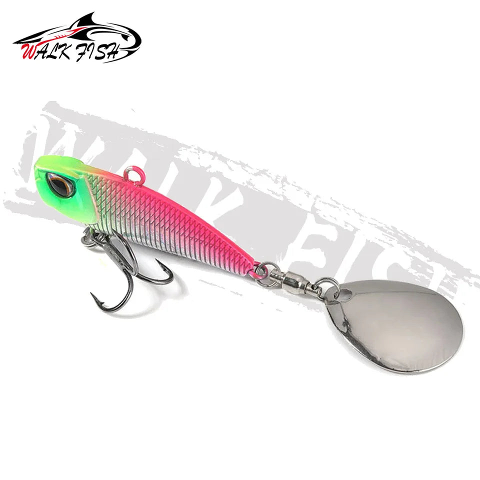 WALK FISH 21g Spinner Bait Metal VIB Fishing Lure Rotating Tail Vibration Sequins Japan Wobbler Trolling Bait Pesca